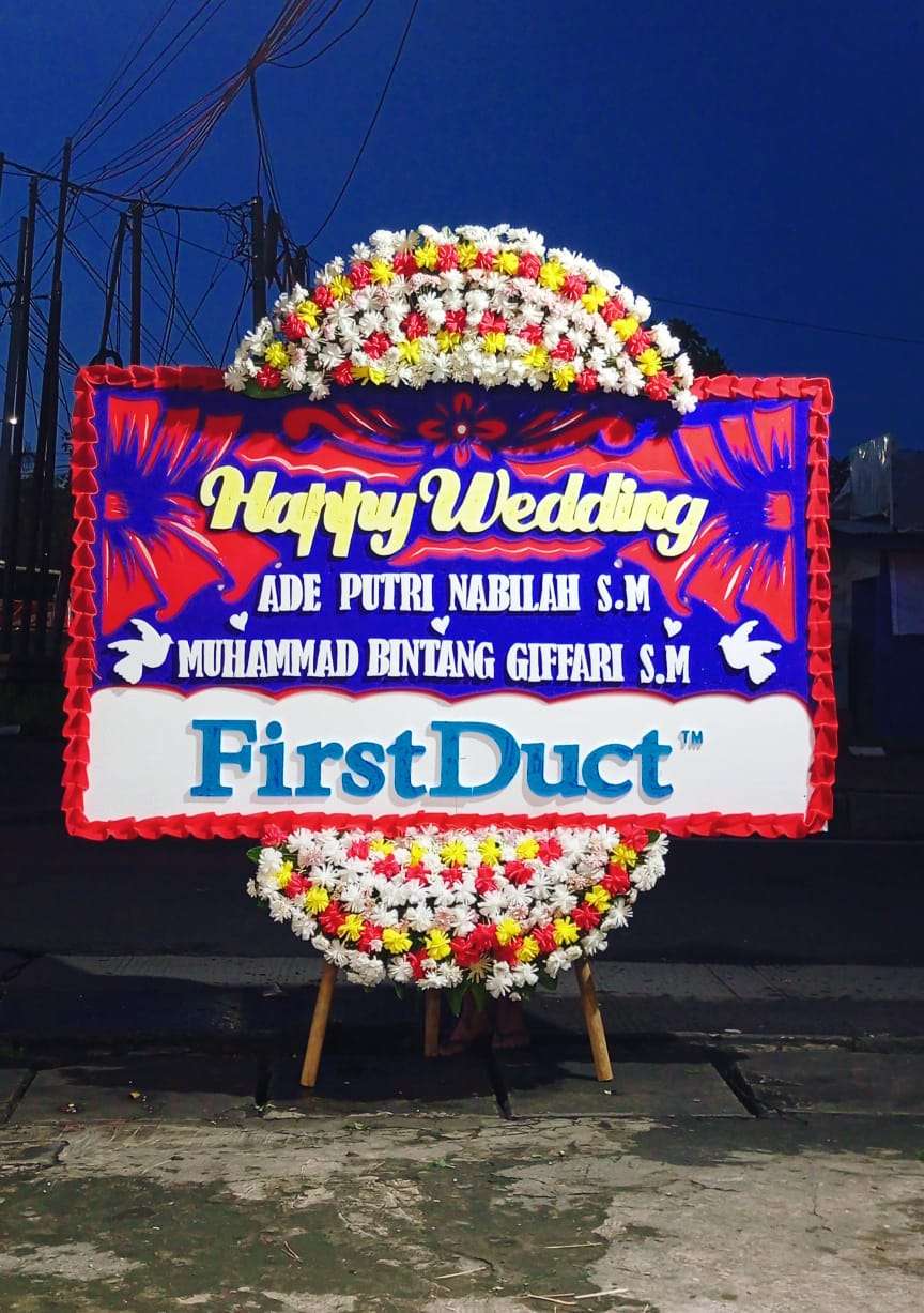 Papan Bunga happy wedding