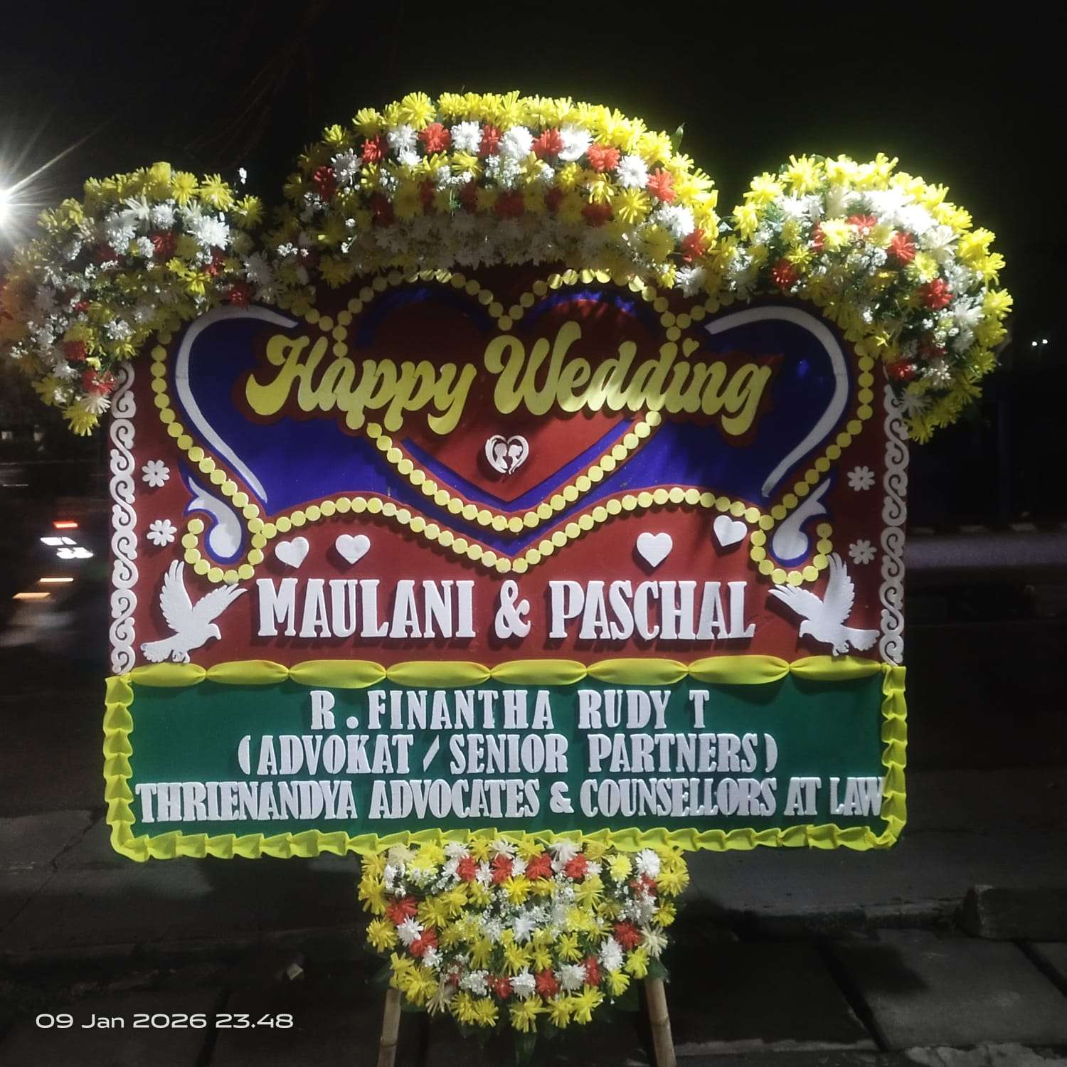 Papan Bunga happy wedding